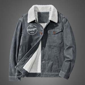 Sudadera de alta calidad de peso pesado Puff Print Sports Coat Abrigos de invierno para hombres Sudadera con capucha de tela de pana de algodón - Product Image 2