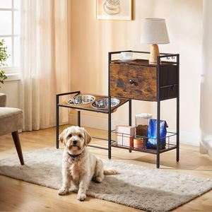 Bols surélevés pour chiens Support de bol surélevé avec <span class=keywords><strong>panier</strong></span> à jouets Armoire de support de bol pour <span class=keywords><strong>chien</strong></span> avec rangement pour animaux de compagnie pour chiens moyens XL - Product Image 2