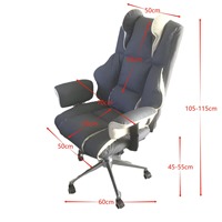 Chaise de jeu pour ordinateur à domicile, fauteuil confortable pour longues sessions avec repose-pieds, chaise pivotante réglable pour bureau