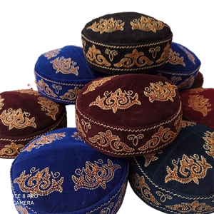 Premium Men Prayer Cap Comfortable Soft Mesh Fabric Kufi Taqiyah <b>Islamic</b> Skull Cap Puff <b>Printed</b> Stretchable Stripes Eco-Friendly - Product Image 2