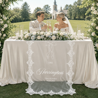 Chemin de table personnalisé pour mariage, nappes en dentelle et tulle pour banquet de mariage, panneau de bienvenue, décorations et fournitures de mariage