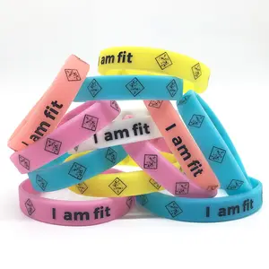 Promotional Items Bright Silicone Sport Bracelet Eco-friendly Silicone Rubber Wristbands DIY Father's Day Gift