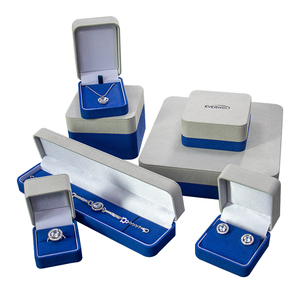 Newly Designed Customized Color Square Pattern Printed Velvet <b>Jewelry</b> Box for Ring Pendant Set <b>Display</b> Popular Style - Product Image 1