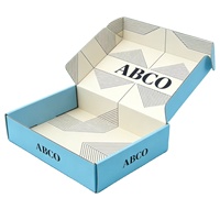 Boîte d'expédition auto-élevante recyclable avec logo personnalisé pour petites entreprises, emballage en carton, boîte à courrier en carton ondulé personnalisée