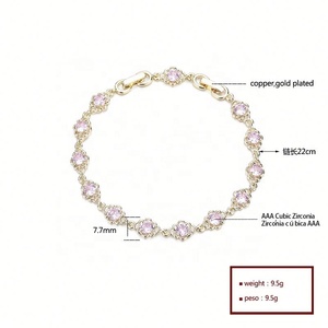 Pulsera de Moda con Dijes Personalizados en Forma de Flor, Chapada en Oro de 18K, Aleación de Cobre, Diseño Superior de Fábrica China, Marca HengDian, Venta al por Mayor - Product Image 6