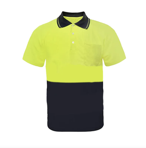 Polo de trabajo de seguridad con logotipo personalizado Hi Viz, ropa de trabajo protectora de manga corta reflectante de alta visibilidad - Product Image 2