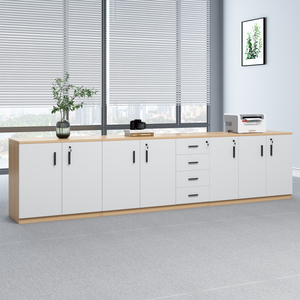 Meubles de rangement modernes en panneaux de bois (80 cm) et credenza (75 cm x 200 cm) avec tiroirs pour bureau à domicile, entrepôt, hôtel - Product Image 5