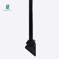 Accessoires de balustre carrés 1/2 po pour escaliers, finition noir satiné, en métal, avec base en aluminium pour balustre en fer forgé