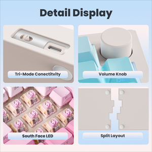 Clavier mécanique divisé haute performance Zornher ST68, sans fil, rétroéclairage RVB, échange à chaud, USB Type-C, clavier <span class=keywords><strong>de</strong></span> jeu - Product Image 3