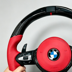 Volante Deportivo de Cuero y Fibra de Carbono para <span class=keywords><strong>BMW</strong></span> F10/F30/F32/F80/F82/E90/E92/E70/F20/E84/M2-<span class=keywords><strong>M5</strong></span> - Product Image 3