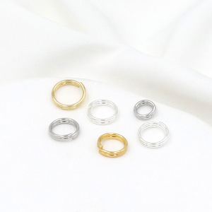 Componentes de Joyería de Doble Anillo, Chapados en Cobre con Oro de 18K y Plata, para Fabricación de Pulseras, Abalorios DIY, B04 - Product Image 1