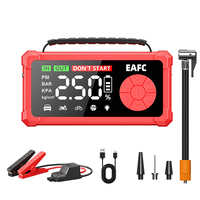 Démarreur de voiture EAFC 3000A 12V avec batterie de 12000mAh et compresseur d'air de 150PSI pour véhicules essence 9.0L et diesel 6.5L