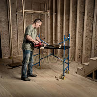 Échafaudage mobile Long Jv réglable sur roulettes, cadre en acier galvanisé, 1,2 m de hauteur x capacité de charge de 250 kg, pliable, résistant à la corrosion