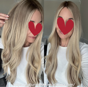 Perruque Kosher de Luxe en <span class=keywords><strong>Cheveux</strong></span> Humains Européens, Topper en Soie, 100% <span class=keywords><strong>Cheveux</strong></span> Vierges, <span class=keywords><strong>Blond</strong></span> Cendré avec Mèches Ondulées, pour Femmes Juives Souffrant de Perte de <span class=keywords><strong>Cheveux</strong></span> ou d'Amincissement - Product Image 6