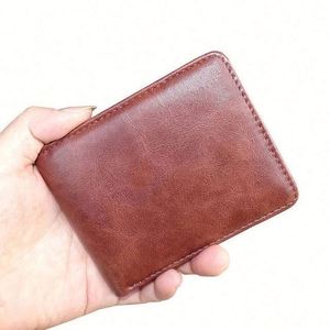 กระเป๋าสตางค์หนังแบบพับได้สำหรับผู้ชายกระเป๋าสตางค์หนังดีไซน์ใหม่มีซิปลายผู้หญิงแพะสุดหรูสำหรับผู้ชาย - Product Image 2