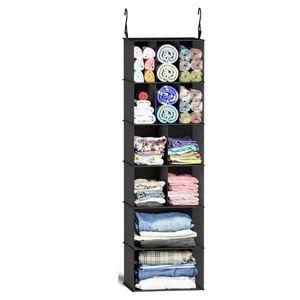 Organisateur de placard suspendu avec 12 compartiments, séparateurs de rangement pour vêtements, chaussures et accessoires, étagère pour chambre d'enfant, vestiaire, armoire - Product Image 1
