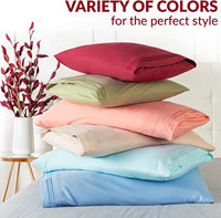 Ensemble de Draps de Lit Brossés, 4 Pièces, 100 % Polyester, Ultra Doux, pour Maison et Hôtel, Vente en Gros