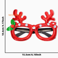 Cadres ronds dorés avec diamants, décorations de Noël, lunettes de Noël, fournitures de fête pour enfants, articles de Noël