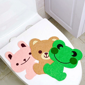 Pegatinas desodorantes para inodoro con dibujos animados, papel autoadhesivo, ambientador con diseño de conejo y oso, desechable para baño - Product Image 1