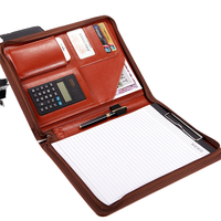 Carpeta de cuero PU de bajo precio Personalizar A4 Padfolio Logotipo personalizado Reutilizable Tablero de escritura Clip de archivo Bloc de notas grabable Cartera