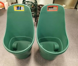 Chariot à roulettes rond en plastique portable pour jardin, seau à feuilles et déchets portable pour cour - Product Image 4