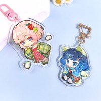 Porte-clés anime multi-personnages en acrylique transparent