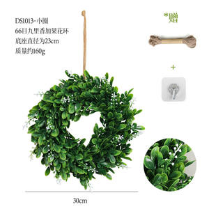 <b>Christmas</b> Party Decorative <b>Wreath</b> Green Leaf Artificial Eucalyptus <b>Wreath</b> <b>for</b> <b>Front</b> <b>Door</b> - Product Image 6