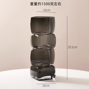 Vasi <span class=keywords><strong>in</strong></span> Cristallo Soffiato a Bocca Stile Art Déco, Cubi Geometrici Impilabili, Centrotavola per Casa e Matrimoni, Logo Personalizzabile - Product Image 6