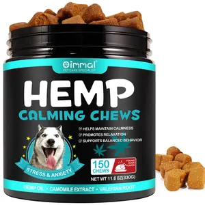 Oimmal 150 Soft Chews Hemp Calming Dog Chews Relief Stress Storms Barking Separation Pet Food Dog Calming Treats