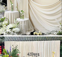 Décor de scène de mariage blanc décoré de tissu vert, rideaux de fond de scène de mariage, draperies, décoration de scène intérieure et extérieure