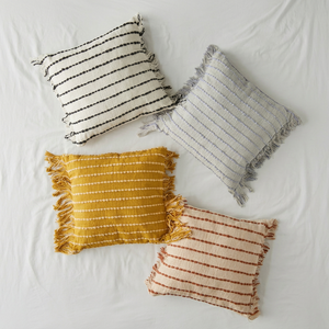 Bohemian Striped <b>Throw</b> Pillow Covers Fringe Square Cushion Covers Woven Polyester Cotton for Home Hotel Decor 100% Cotton Pillow - Product Image 5