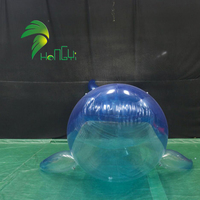 Décoration d'événements géante, modèle de dauphin gonflable en PVC transparent, dauphin bleu gonflable, animal marin gonflable