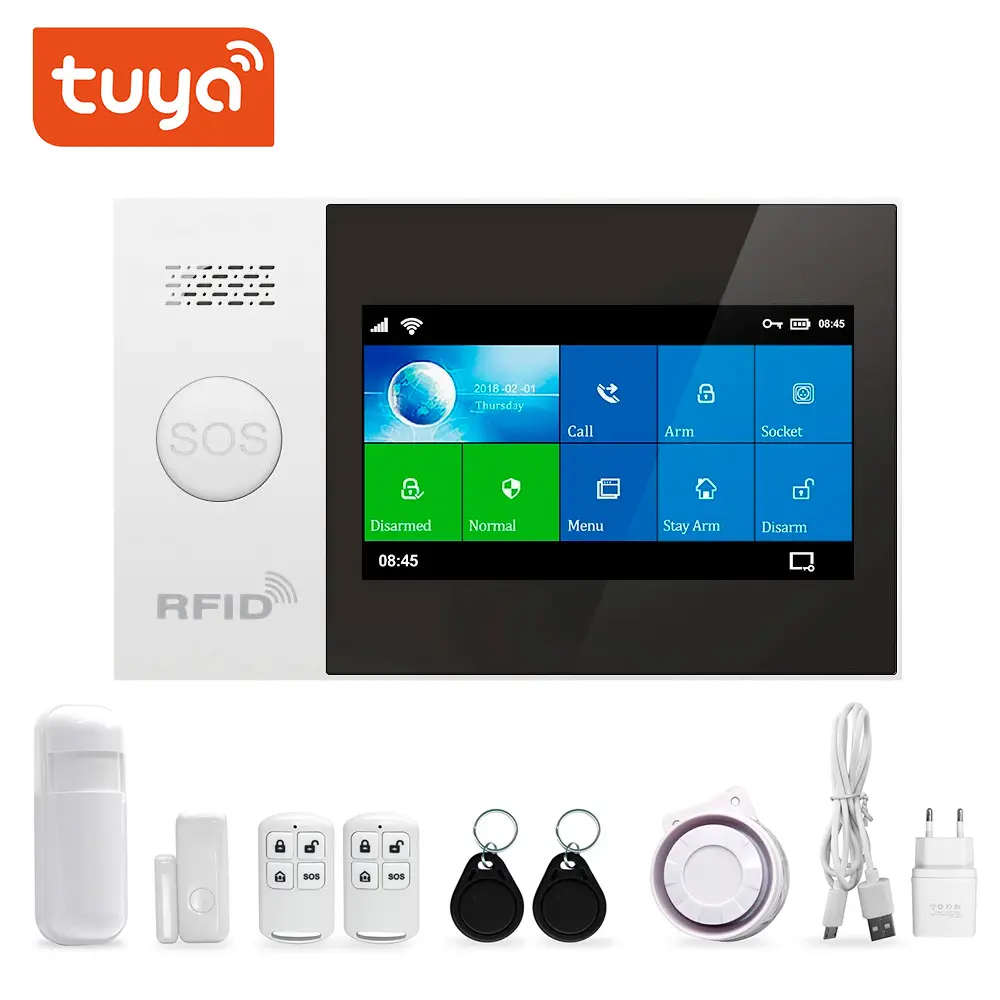 도매 TUYA WIFI 4G GSM 스마트 홈 화재 경보기 시스템 연기 홈 보안 경보 시스템