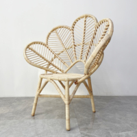 Chaise de salon en rotin naturel tissé à la main de haute qualité, en forme de pétale, pour balcon