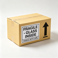 Boîte d'expédition personnalisée imprimée sur mesure 72H, fragile, avec poignée intérieure en verre, en carton ondulé recyclable, pour déménagement