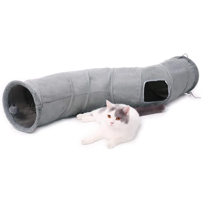 Wholesale Pet Bed Collapsible S Shape Cat Play Tunnel Tube Toy 10.5 Inches in Diameter
