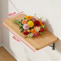 Holz-Klapptische 60 cm Wandhängender Schreibtisch Wandmontierter Tisch mit Ablagefach Weintisch Wohndekoration