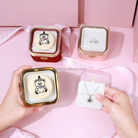 Nouveau savon fleur coins ronds boîte à bijoux pour noël anniversaire saint valentin cadeau ours bougie gâteau rotatif collier anneau boîte