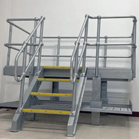 Marches d'escalier en acier galvanisé à chaud, antidérapantes, dentelées, soudées, personnalisables, pour évacuation en cas d'incendie
