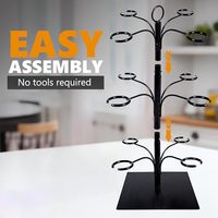 Support à cocktails en métal écologique pouvant contenir jusqu'à 12 verres - Type arbre à verres sur pied, support multifonctionnel pour assiettes et bols