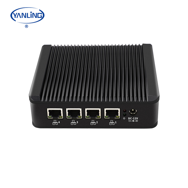 New Pfsense Router Pc I226V 2.5G Network Cards J4125 Fanless MINI PC 4LAN Firewall Mini Server