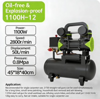Compresseur d'air intelligent silencieux sans huile à régulation de pression pour pistolet à clous 220V, petite pompe à air domestique pour peinture et décoration