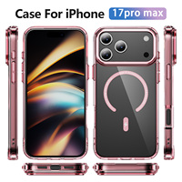 Casing Ponsel Kristal Transparan Anti Benturan dengan Pengisian Daya Magnetik Nirkabel untuk iPhone 17 Air Pro Max 16 SE Plus 15 14 13 12 11
