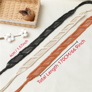 Vente en gros Nouveau Été Style Bohème Cire Cordon Taille <span class=keywords><strong>Corde</strong></span> <span class=keywords><strong>Ceinture</strong></span> Boho Tresse <span class=keywords><strong>Ceinture</strong></span> pour Femmes Noué Tissé Ceintures pour Filles Robe - Product Image 6