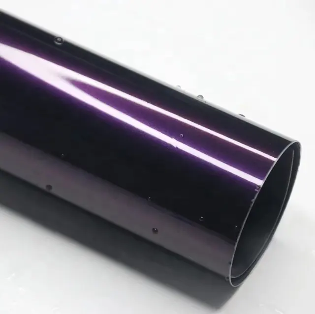 Wholesale Custom Premium Ultra Glossy PET Liner Metallic Midnight Purple Car Vinyl Wrap