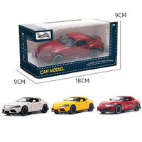 Modèle de voiture de sport JDM Supra de luxe à l'échelle 1/32, en métal moulé sous pression, avec capot/coffre ouvrables, jouet en alliage à rétrofriction avec lumières et sons