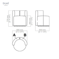 Fauteuil pivotant EKAR Seraphina, fauteuil moderne de luxe léger pour la maison, le bureau et le salon
