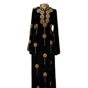 AWAIS HOUSE <b>Plus</b> <b>Size</b> Lightweight Polyester Handmade Sequined Beaded Floor Length High Neck Long Sleeve Ethnic Flared Wedding - Product Image 1