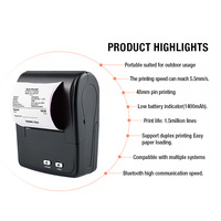 Qunsuo Factory Direct 58mm Portable Mini Dotmarix Imprimante de reçus sans fil Papier thermique à base de papier thermique pour l'impression d'autocollants d'étiquettes