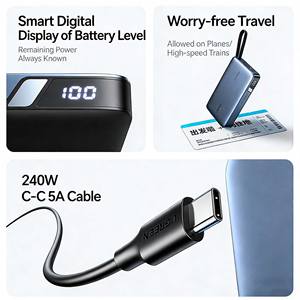 UGREEN พาวเวอร์แบงค์ 20000mAh พร้อมสายชาร์จในตัว รองรับการชาร์จเร็ว 67W PD สำหรับสมาร์ทโฟน แท็บเล็ต และแล็ปท็อป - Product Image 3